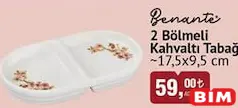 BENANTE 2 BÖLMELİ KAHVALTI TABAĞI 17,5X9,5 CM BENANTE 2 BÖLMELİ KAHVALTI TABAĞI 17,5X9,5 CM